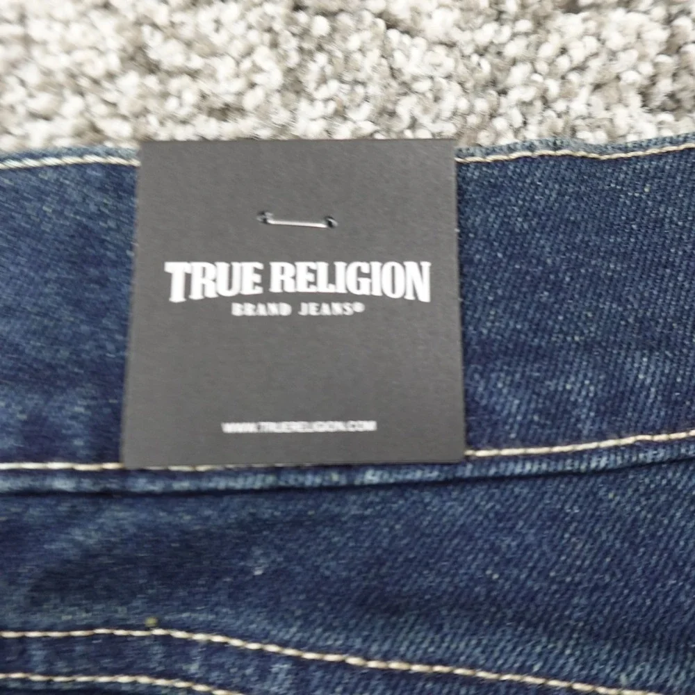 NEW True Religion Jeans Mens 32X32 Blue Denim‎ Pants Geno Relaxed Slim Straight